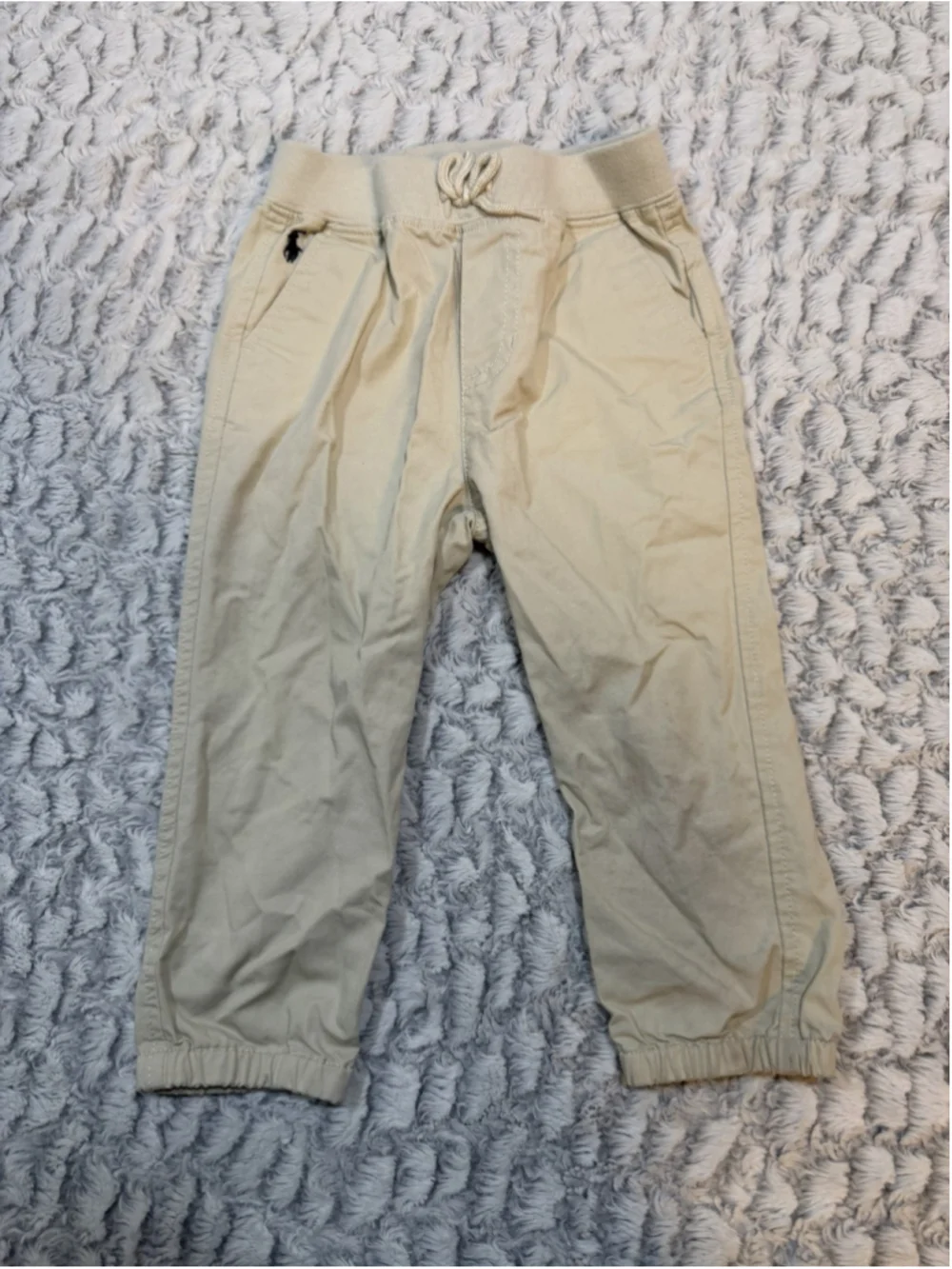 Ralph Lauren Beige Cotton Jogger Pants 18M Drawstring Pull On Elastic Waist
